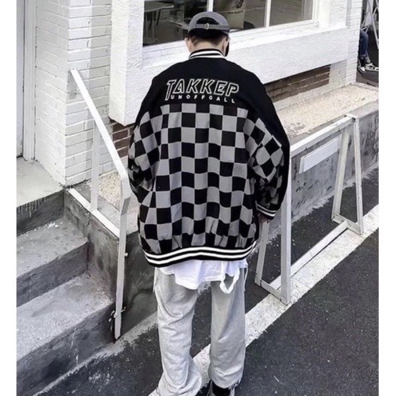 Áo khoác bomber Takkep Caro Jacket Caro áo bóng chày vải nỉ dạ