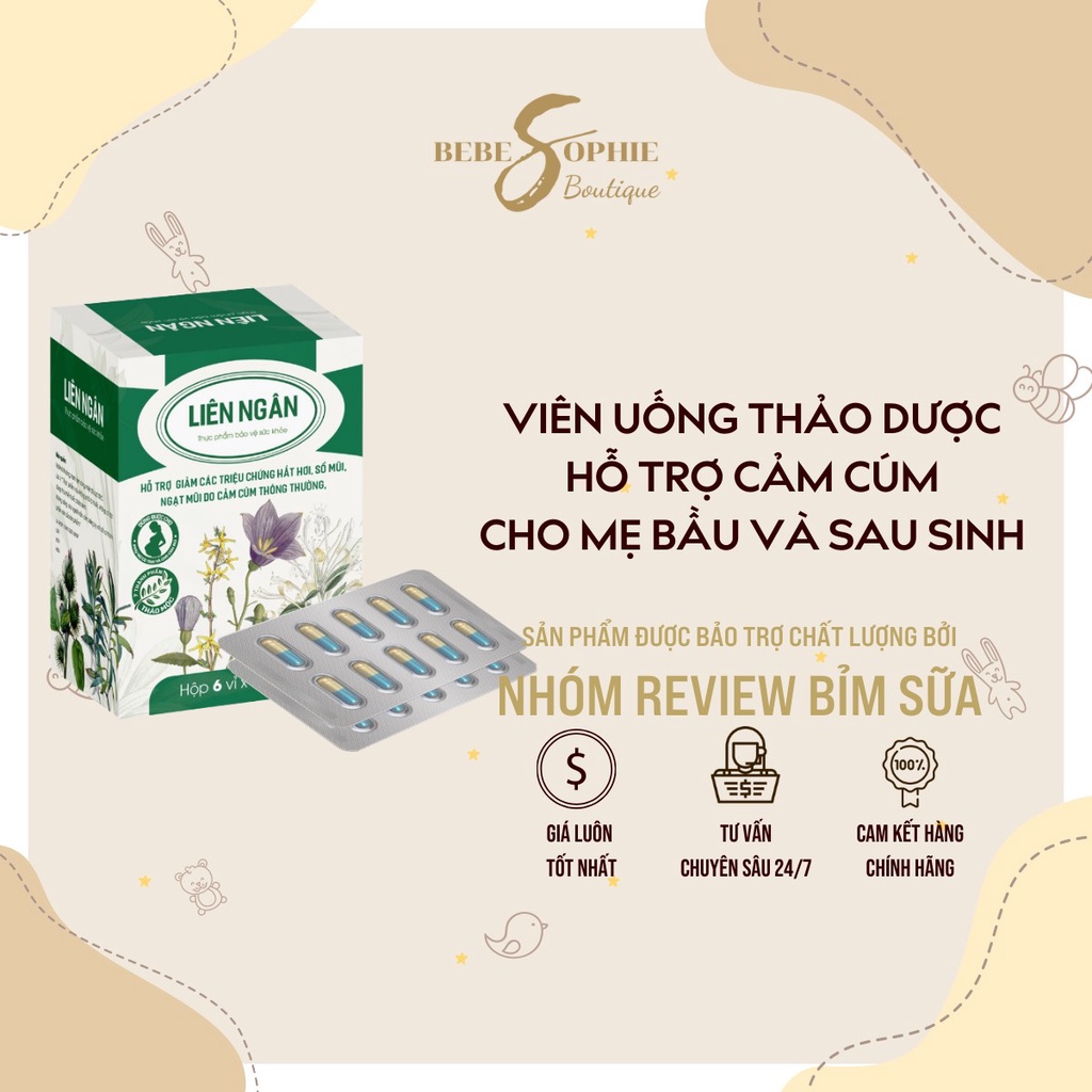 Chính hãng - Viên uống thảo dược hỗ trợ cảm cúm Liên Ngân - dùng đươc cho phụ nữ có thai và cho con bú