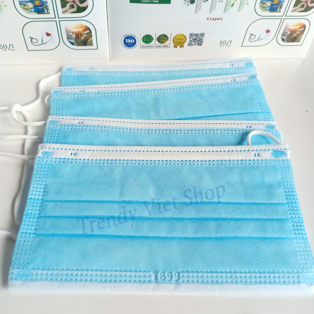 [Hộp 50 chiếc] Khẩu trang Y tế 4 lớp kháng khuẩn Việt Hàn, Hàng VNXK | BigBuy360 - bigbuy360.vn
