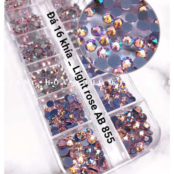 Đá Nail Chân Lưới 16 Khía Light Rose AB Đính Trang Trí Móng ANGELICA 855