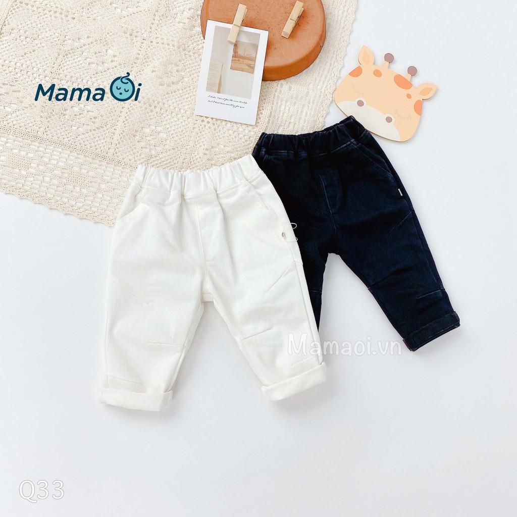 Quần kaki bé trai quần dài cho bé hai màu trắng đen vải mềm lưng thun bé từ  0-3 tuổi của Mama Ơi - Thời trang cho bé