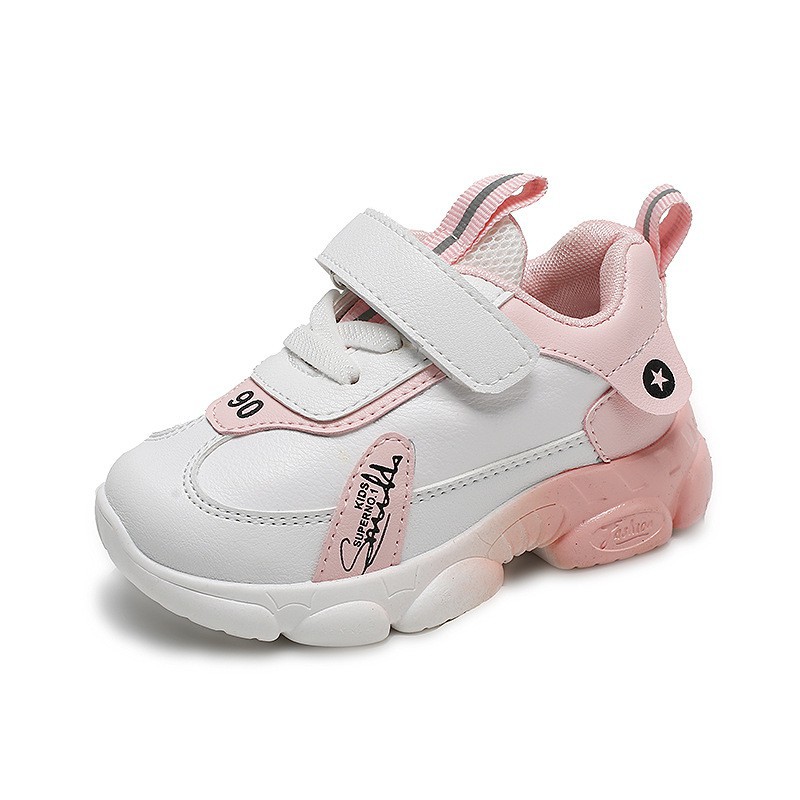 HÀNG NHẬP KHẨU -  Giày thể thao bé gái cao cấp, siêu nhẹ thoáng khí màu hồng dành cho bé 1-8 tuổi - Hàng Nhập Khẩu