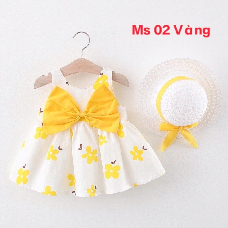 Váy Hoa Phối Nơ Cực Xinh Cho Bé Gái Từ 6-19kg