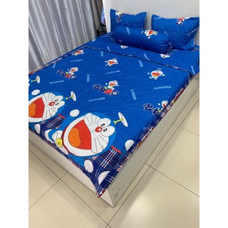 Ga trải giường 1m4x2m,cotton poly hàn mềm,chọn mẫu,doremon chong chóng