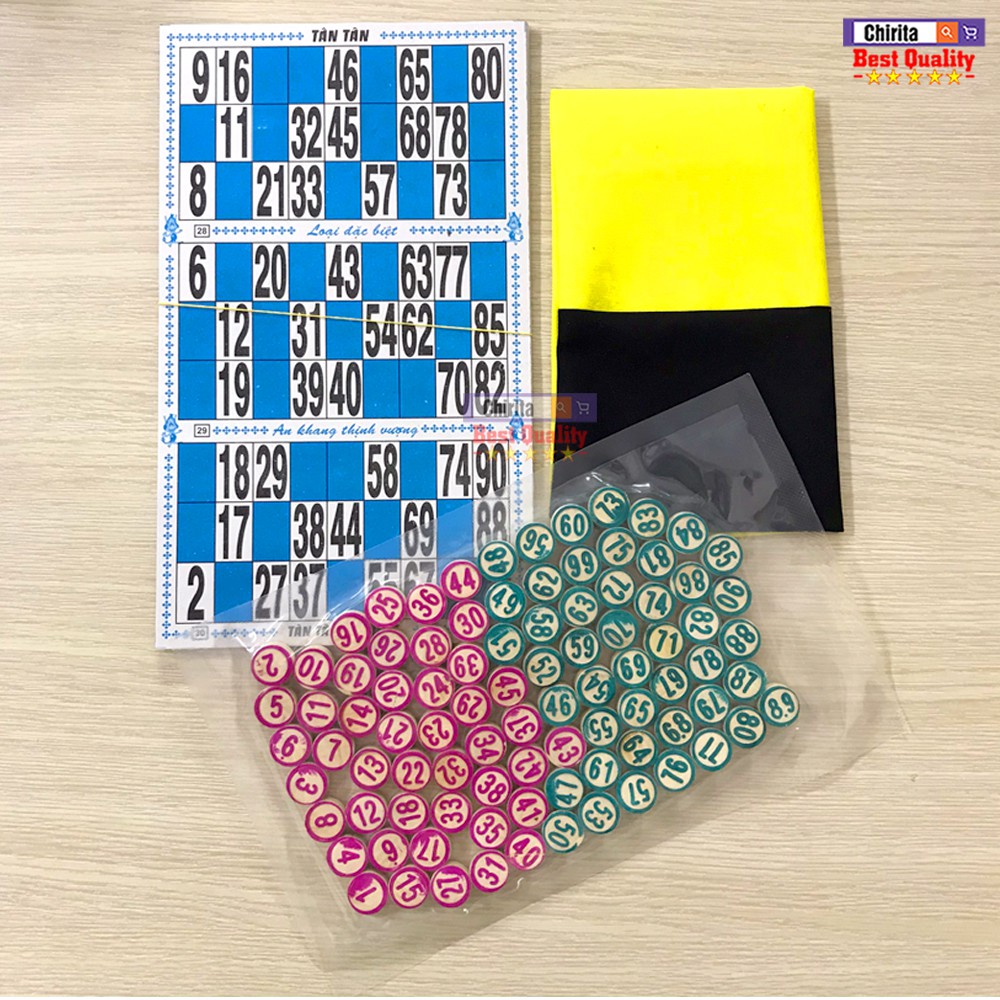 Bộ Đồ Chơi Lô Tô Giấy - Cờ Giải Trí Lô Tô 90 Số Boardgame, Đồ Chơi Trẻ Em CHIRITA