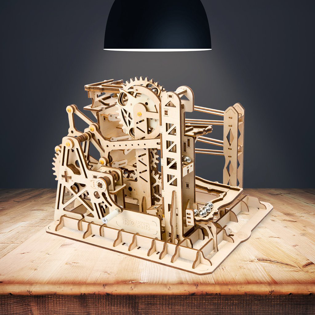 [BẢN QUỐC TẾ TIẾNG ANH] Đồ chơi Lắp ráp gỗ 3D Mô hình Cơ động học Magic Crush - Marble Run Lift Coaster LG503