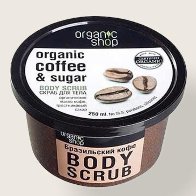 TẾ BÀO CHẾT TOÀN THÂN ORGANIC SHOP - ORGANIC COFFEE & SUGAR BODY SCRUB(250ml)