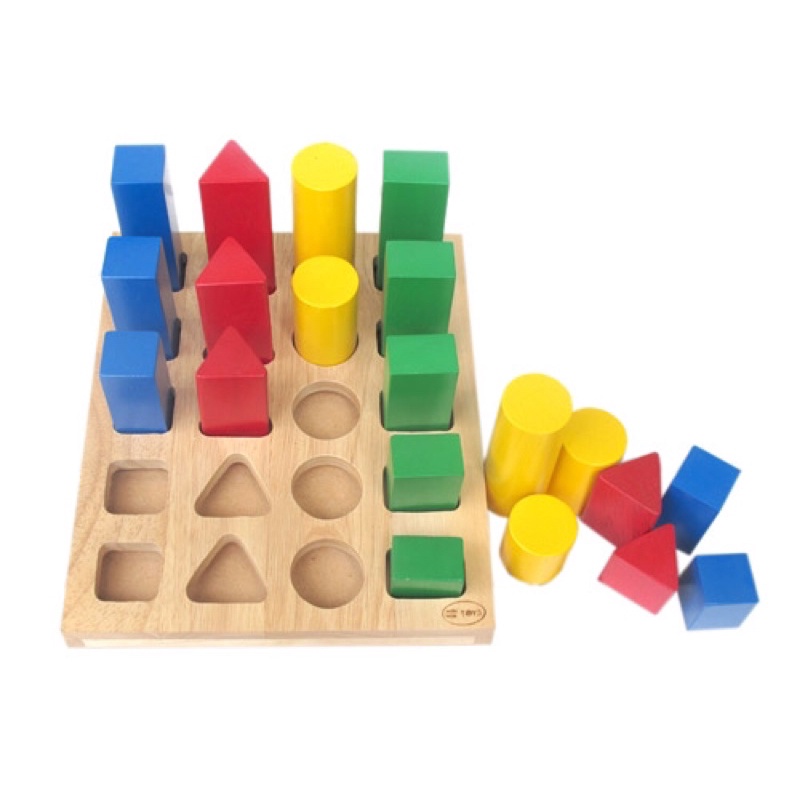 Đồ Chơi Bảng Gỗ Khối Trụ So Sánh Giáo Cụ Montessori Bằng Gỗ Cho Bé Hàng Việt Nam