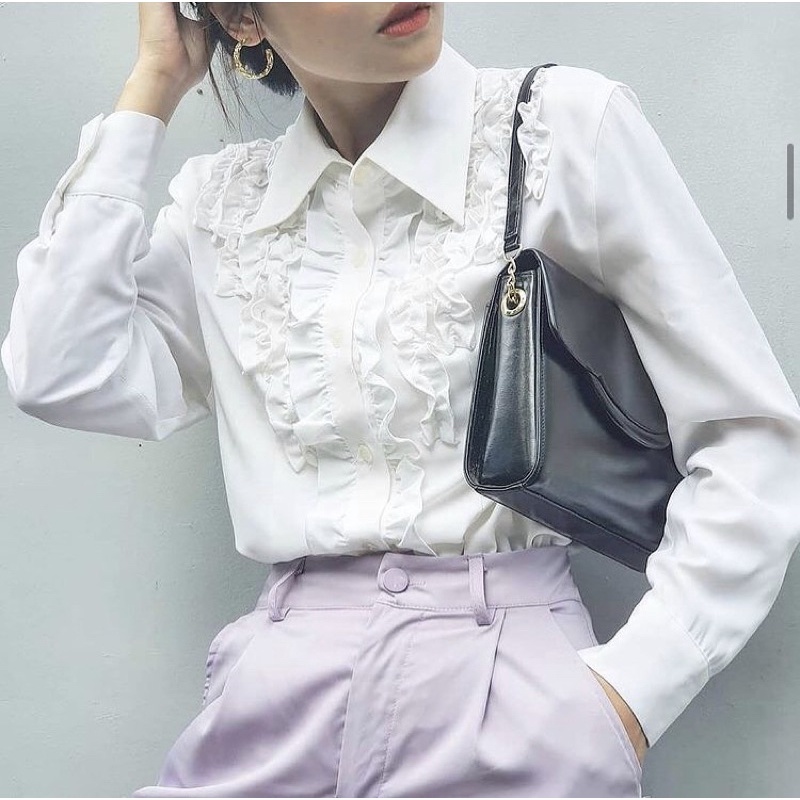 Áo sơ mi voan lụa vintage