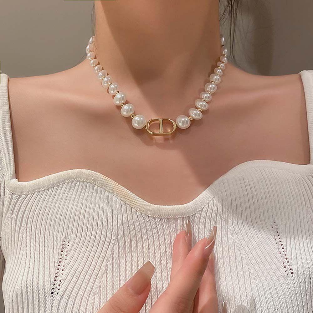Dwayne Vòng cổ Hợp Kim Mặt Chữ DD Và Bông Tai Phong Cách Hàn Quốc Tối Giản Ngọt Ngào Cho Nữ