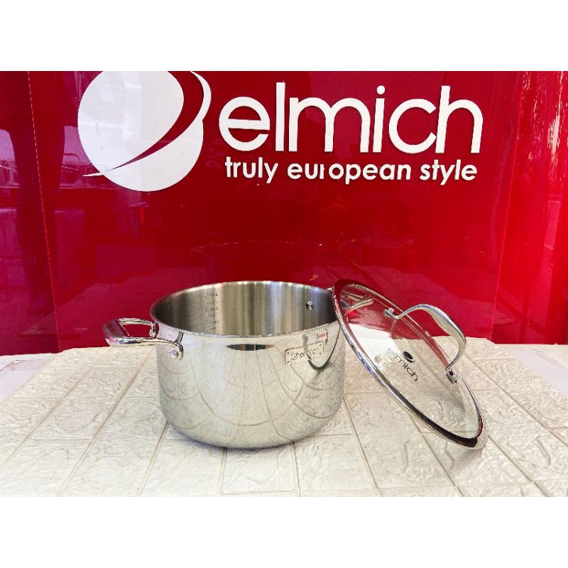 Bộ nồi elmich Inox cao cấp 3 lớp đáy liền Trimax XS EL-3743 size 16, 20, 24cm