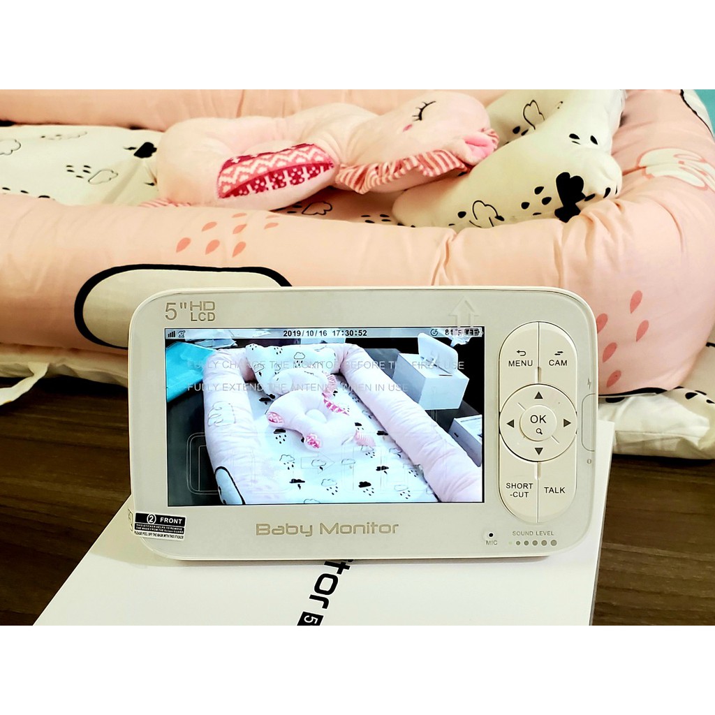 Máy báo khóc Corky Baby MBK801 – 5.0inh. Siêu Phẩm tầm nhìn bao quát với camera xoay 360