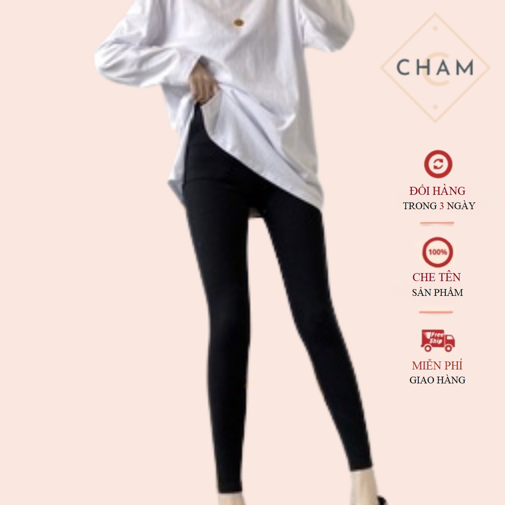 Quần legging nữ cao cấp Cham Quần đùi, ngố, dài cạp cao chống xoắn, dài lưng giữ nhiệt leggin thun ôm bó vải dày dặn