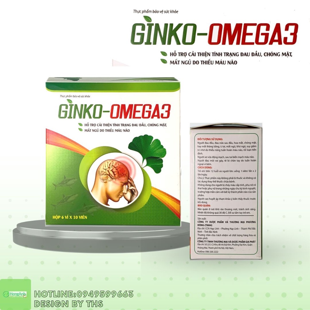 VIÊN UỐNG BỔ NÃO GINKGO OMEGA 3 - GIÚP LƯU THÔNG TUẦN HOÀN NÃO
