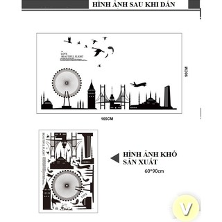 Decal dán tường Thành phố hiện đại