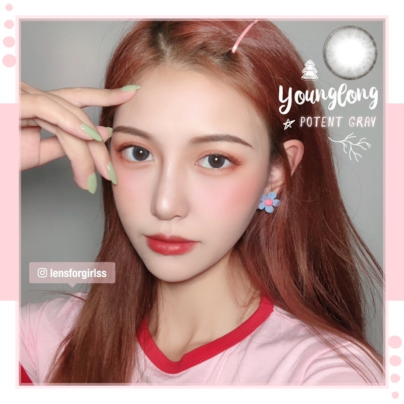 Kính áp tròng xám tự nhiên YOUNG LONG GRAY chính hãng Lensme | Hsd 3-6 tháng | Lens cận