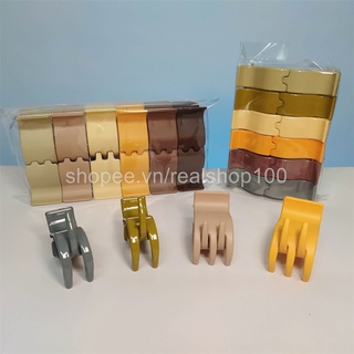 Sỉ 12 chiếc kẹp gắp tóc - kẹp càng cua 3 răng 5 răng sơn bóng mờ - Hình thật 100%