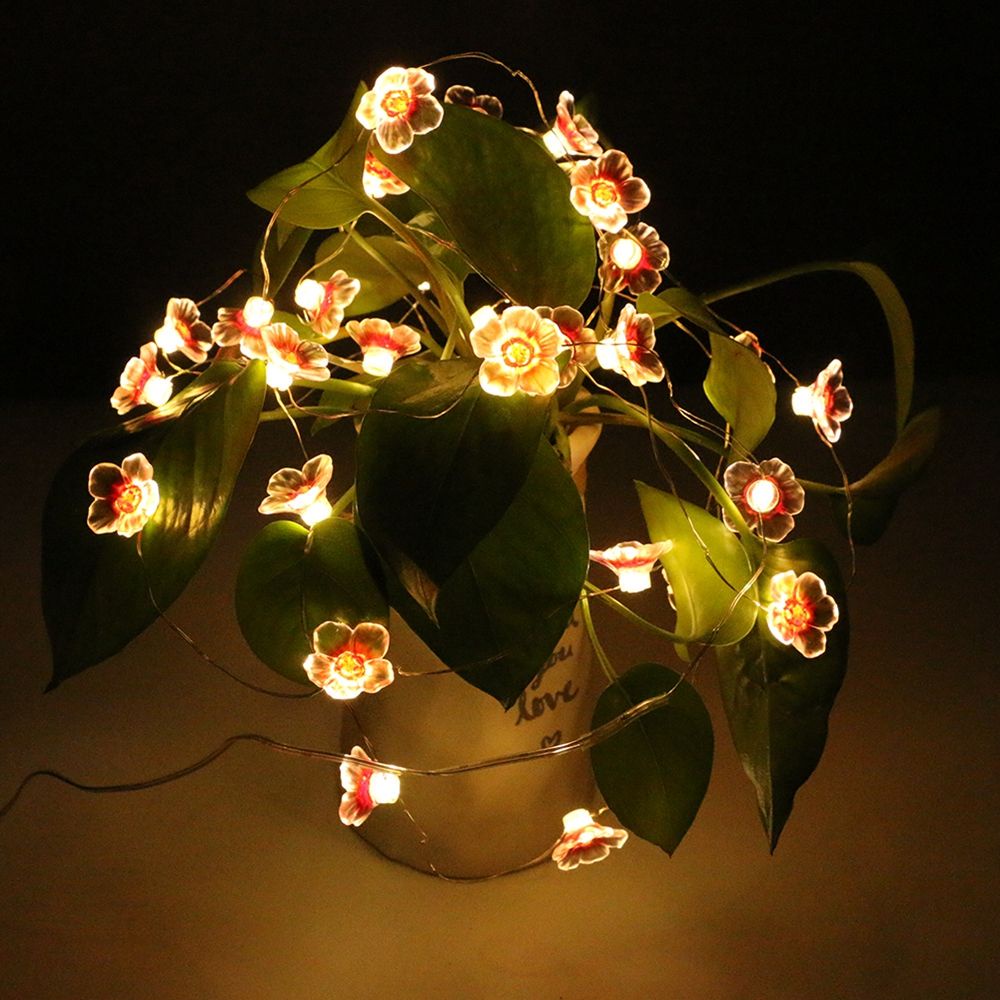 Dây Đèn Led 20 Bóng 8inch Hình Hoa Anh Đào Nhiều Màu Trang Trí Phòng Ngủ / Tiệc Cưới / Giáng Sinh