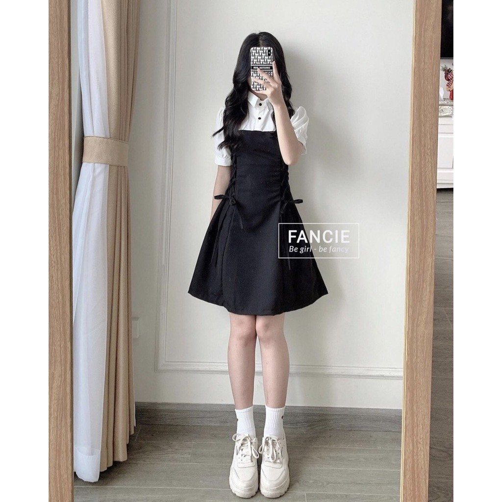 Váy Nữ  ❤️️𝐹𝑅𝐸𝐸 𝑆𝐻𝐼𝑃❤️️ Váy Cổ Trắng Đan Eo - Hàng Cao Cấp Tôn Dáng Siêu Xinh | BigBuy360 - bigbuy360.vn