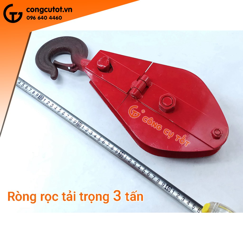 Ròng rọc móc treo an toàn tải trọng 3 tấn