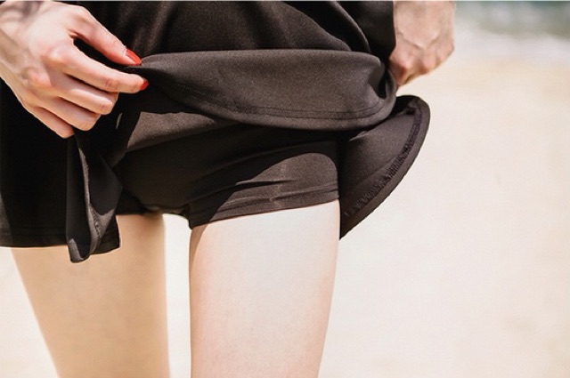 Kimstore_bikini: Đồ bơi tay dài đen Us dạng váy kèm ảnh thật và feedback