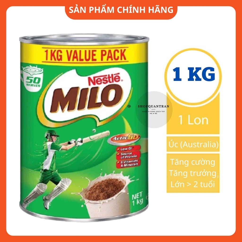 Sữa Bột Milo Úc Hộp 1 KG (Date Mới 2023) Chính Hãng Giá Tốt Nhất Thị Trường