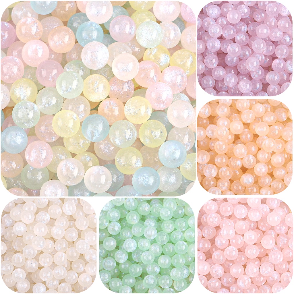 Túi Hạt Xâu Chuỗi Nhiều Màu Sắc Bằng Acrylic 6 / 8mm Dùng Làm Trang Sức Thủ Công diy