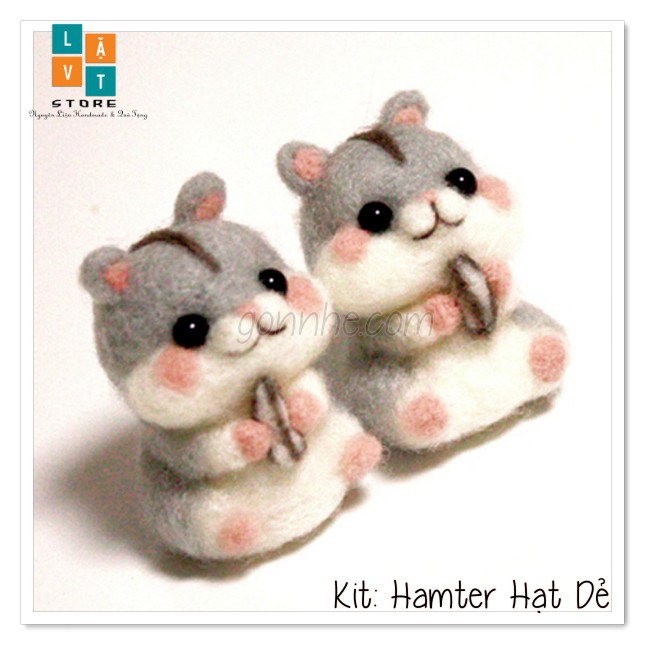 [Có hướng dẫn] KIT len chọc có hướng dẫn Hamster Hạt Dẻ - Quà Tặng, Trang trí cực đẹp - Needle Felt