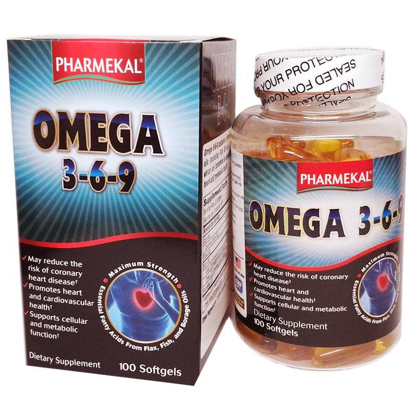 Viên Uống Giúp Bảo Vệ, Tăng Cường Sức Khỏe Hệ Tim Mạch, Giúp Sáng Mắt Dầu Cá Pharmekal Omega 3-6-9 Hộp 100 Viên