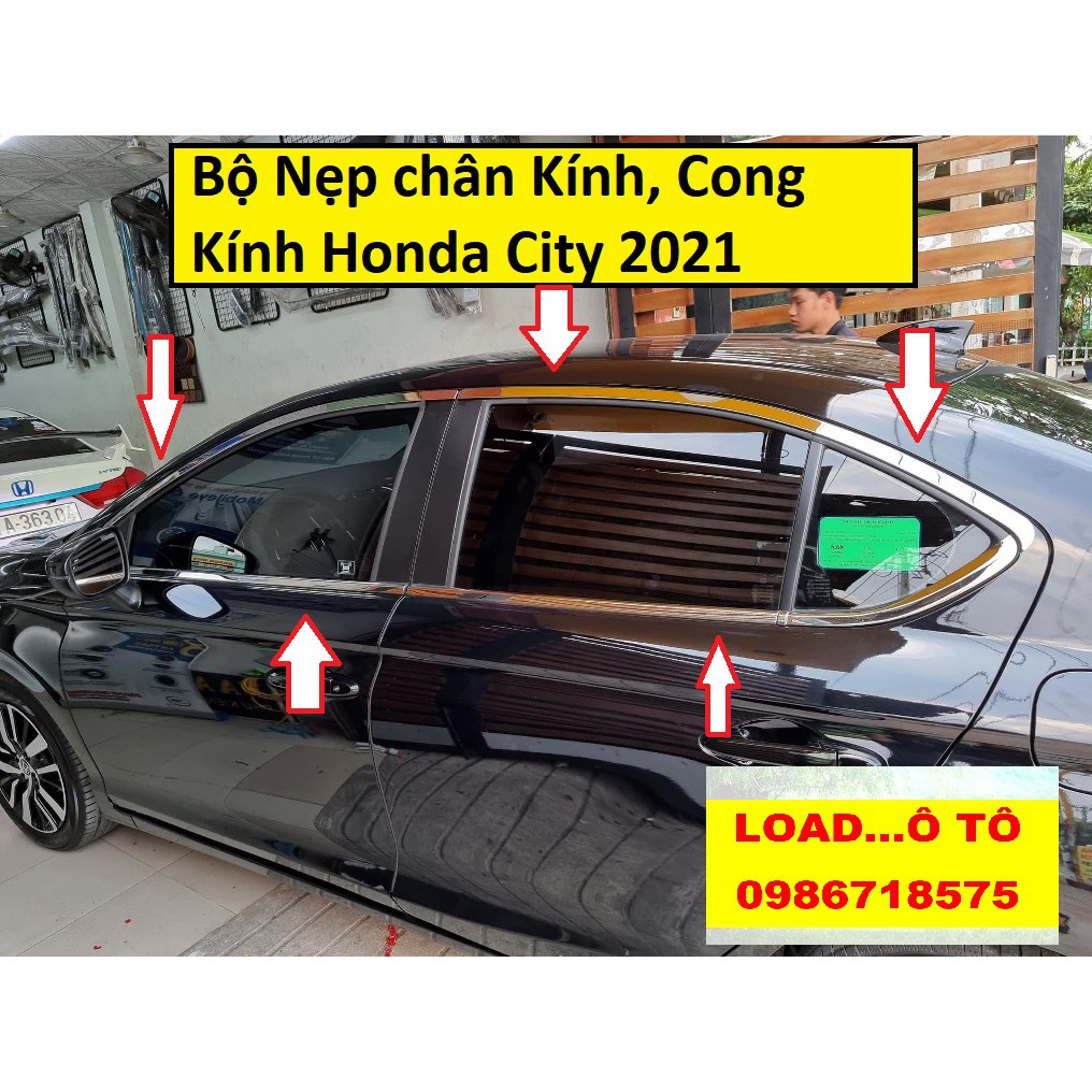 Nẹp Chân Kính, Cong Kính Honda City 2021 cao Cấp