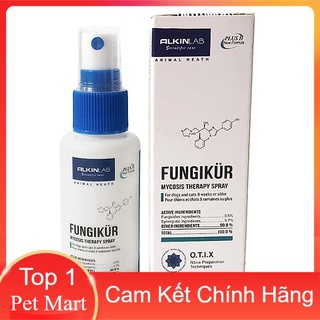 XỊT TRỊ NẤM ALKIN FUNGIKUR 50ML - LỌ TRỊ NẤM VIÊM DA CHÓ MÈO Easypet