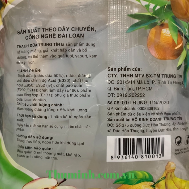 Thạch Dừa Trung Tín Gói 500g