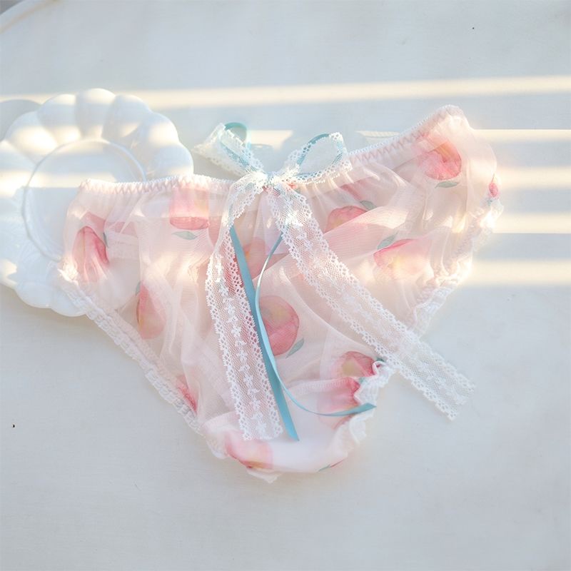 Quần lót vải Cotton phối ren kiểu Nhật Bản thiết kế dễ thương cho nữ