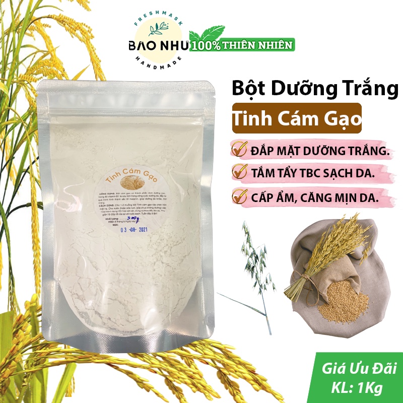 1Kg Tinh Cám Gạo Baonhu_Handmade - Tắm Trắng, Tẩy Tế Bào Chết