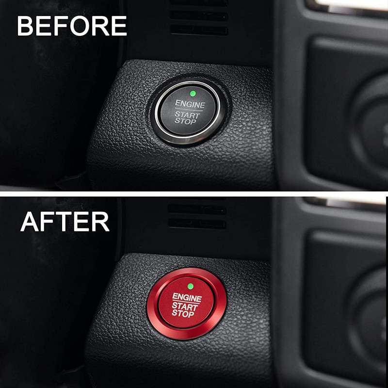 Car Engine Start Stop Button Cover Trim for Ford F-150 F150 XLT,Red