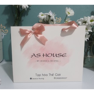 100 túi giấy dày size L đính nơ in theo yêu cầu