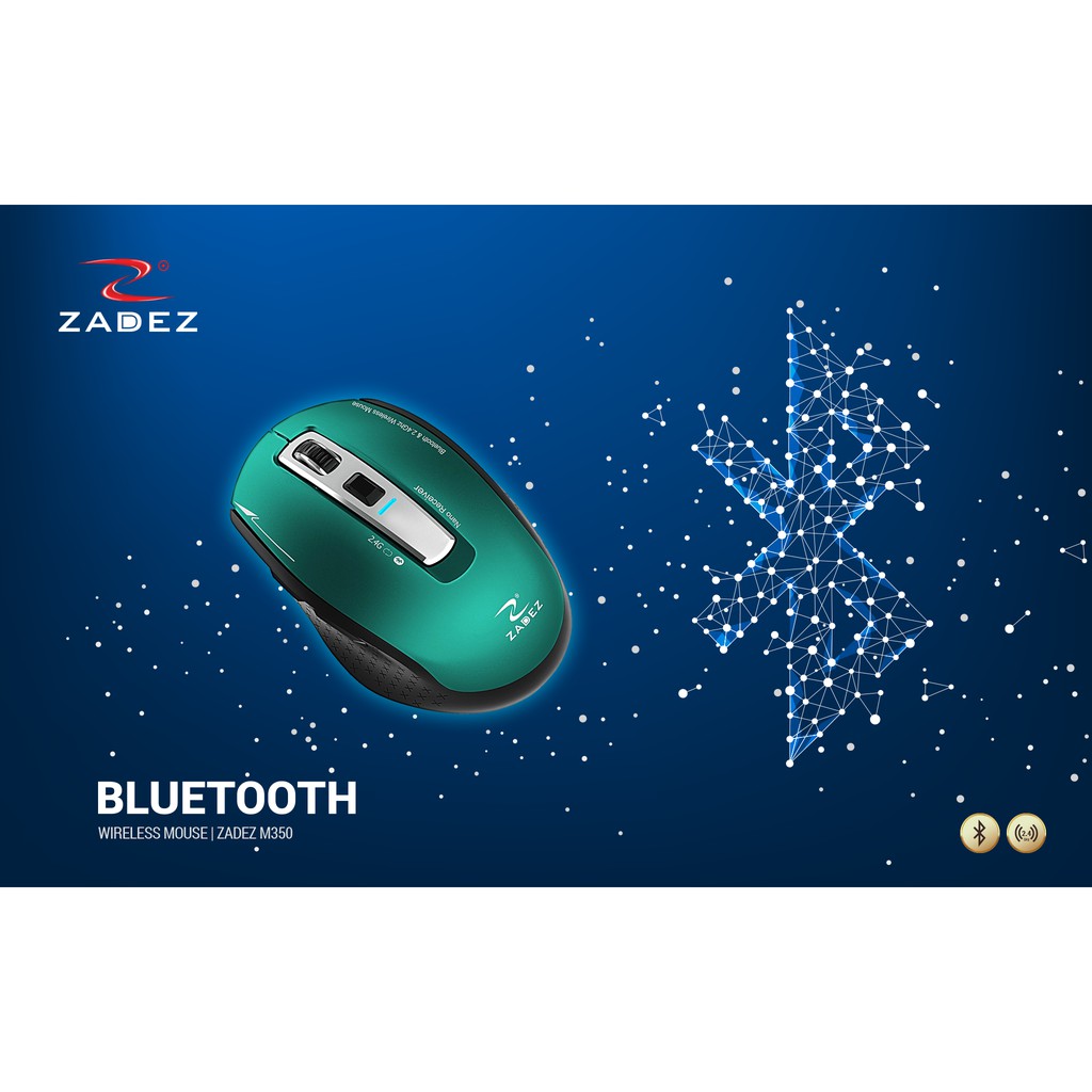 Chuột Bluetooth Không Dây 2 Chế Độ 5 nút 1600 DPI ZADEZ M-350 | Hàng Chính Hãng