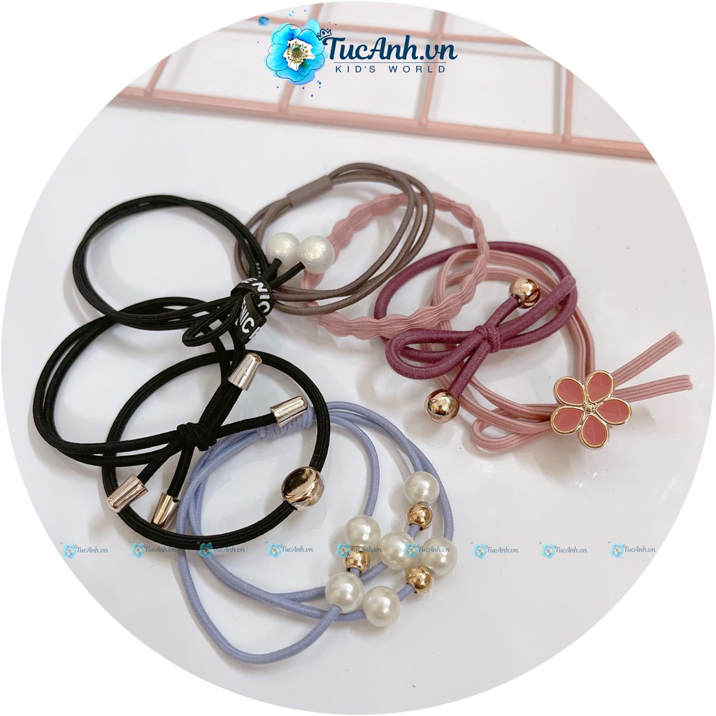 Set 8 Dây Buộc Tóc, Dây Cột Tóc Co Giãn Phong Cách Hàn Quốc - TucAnh