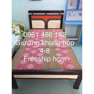 Giường sắt khung hộp 48 - 1m2x2m - freeship hcm - Bảo hành 2 năm