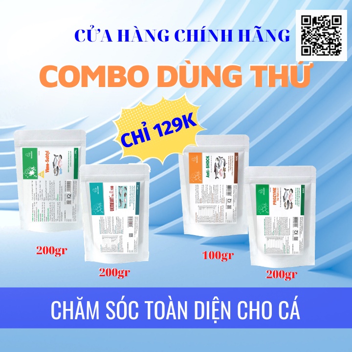 VEMEDIM Combo dùng thử Chăm sóc toàn diện cho cá ( Vime Subtyl + Anti shock + Prozyme + Vemevit 9.100 cá) - Lonton store