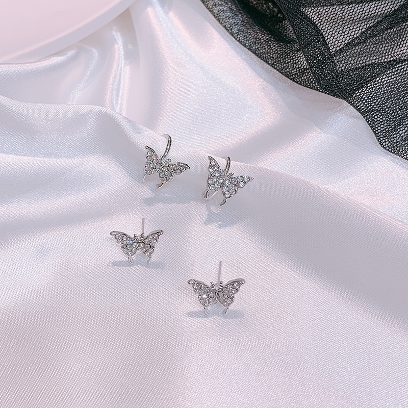 We Flower Hoa tai dạng kẹp vành hình bướm đính đá long lanh phong cách Hàn Quốc cho nữ