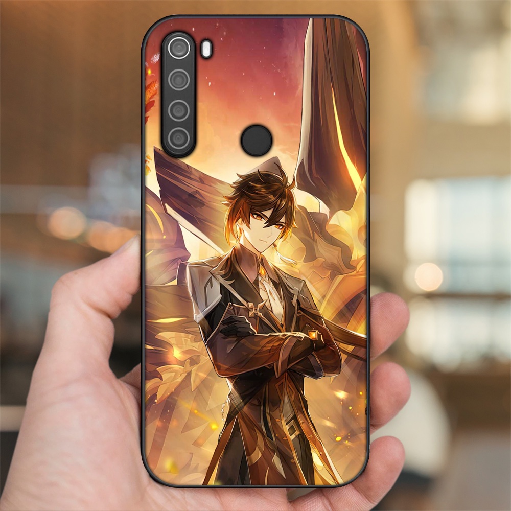 Ốp lưng Xiaomi Redmi Note 8 viền đen in hình Zhongli Genshin Impact