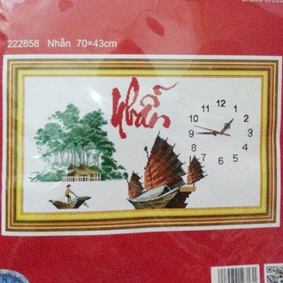 Tranh thêu chữ thập đồng hồ chữ nhẫn 222858
