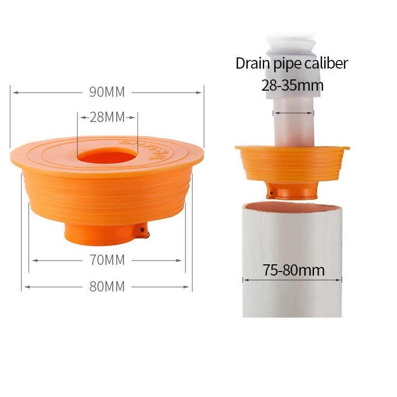 Nắp Ngăn Mùi Hôi Cống, Chống Mùi Thoát Sàn, Hộp bột thông ống thoát Chậu Rửa, Van silicon Chặn, Chống côn trùng