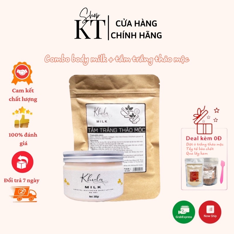 [ Combo siêu Trắng ] BODY MILK &amp; TẮM TRẮNG Thảo Mộc