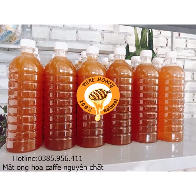 Mật ong 100% hoa caffe nguyên chất (dung tích 1lít)- Ngon- Sạch- Giá rẻ. Cam kết bảo hành 1 năm