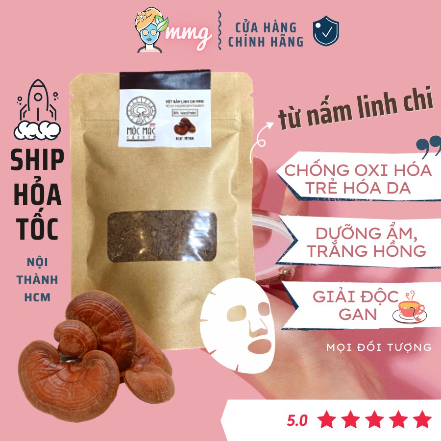 [Mã GROSALE2703 giảm 8% đơn 250K] (100g) Bột nấm linh chi MMG thần dược thượng hạng dạng túi giấy