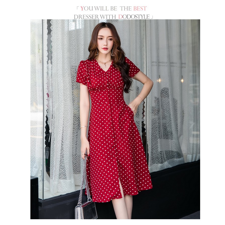 Đầm Suông Họa Tiết Chấm Bi SP.01449