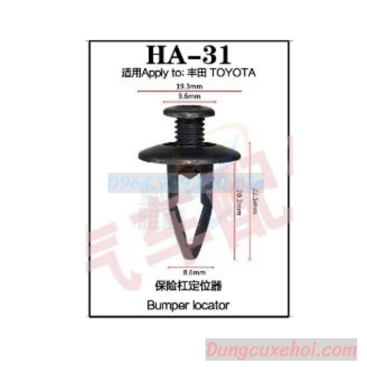 Bộ 20 đinh tán, chốt vít nở vit Nhựa Loại 1 cho xe hơi ô tô toyota Chất Liệu Nhựa Nylon Polyme AHA31