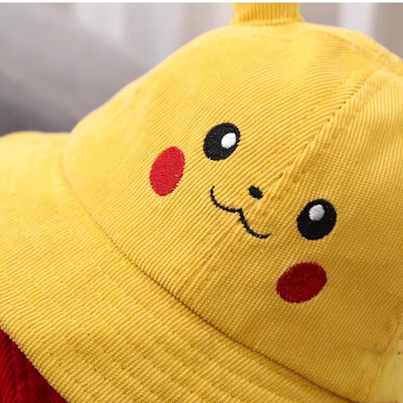 Mũ cho bé gái bé trai nón vành tròn Pikachu đáng yêu phụ kiện thời trang MU006